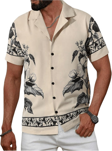 Densetrend Beige Floral Print Imported Shirt