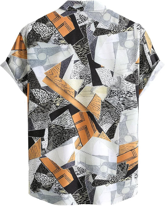 Terracotta Geometric Chaos Shirt