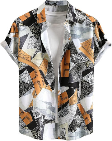 Terracotta Geometric Chaos Shirt