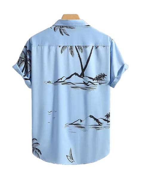 Pale Blue Island Sketch Shirt