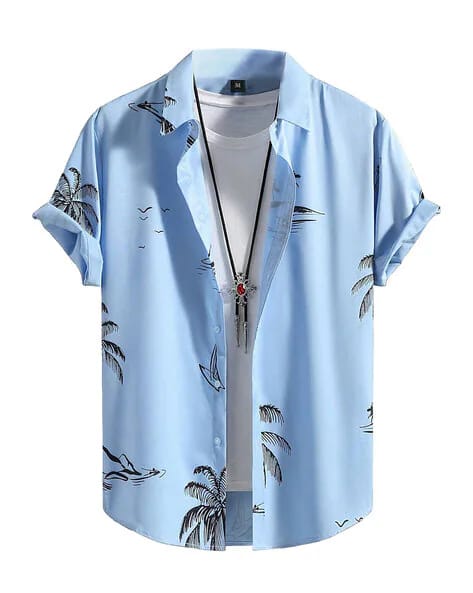 Pale Blue Island Sketch Shirt