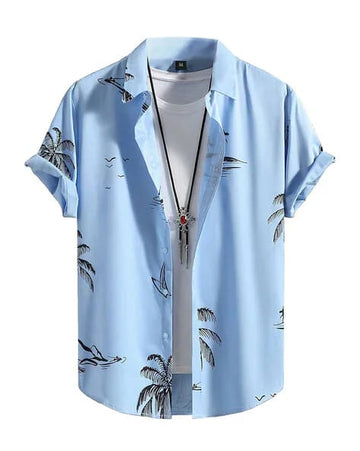 Pale Blue Island Sketch Shirt