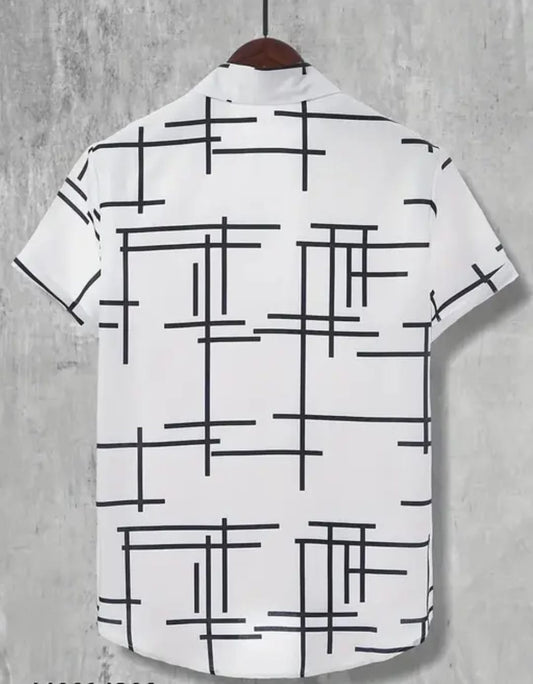 Black and White Gridlock Casual Shirt