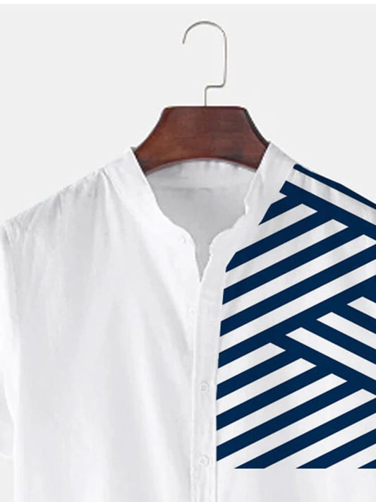 Densetrend White Geometric Pattern Casual Shirt