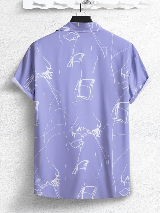 Lavender Abstract Line Art Shirt