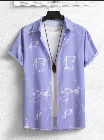 Lavender Abstract Line Art Shirt