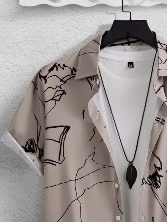 Minimalist Sketch Art Casual Shirt