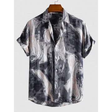 Abstract Wave Print Resort Shirt
