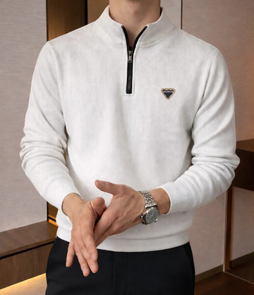 Men’s Imported Fabric Regular Fit Winter Pullover Brown white
