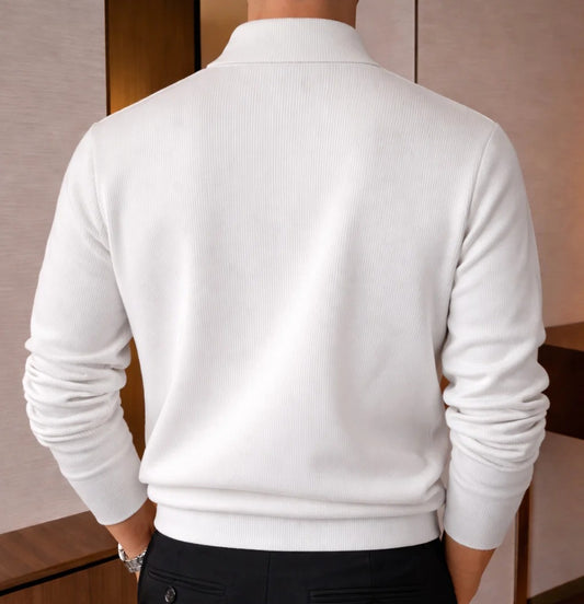 Men’s Imported Fabric Regular Fit Winter Pullover Brown white