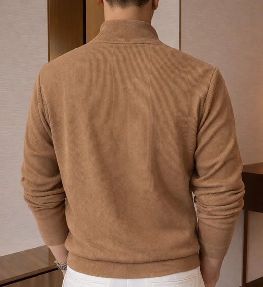 Men’s Imported Fabric Regular Fit Winter Pullover Brown