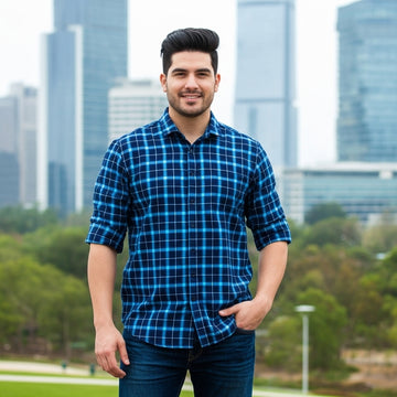 Premium Classic Checked Cotton Shirt (Buy 1 Get 1 Free)
