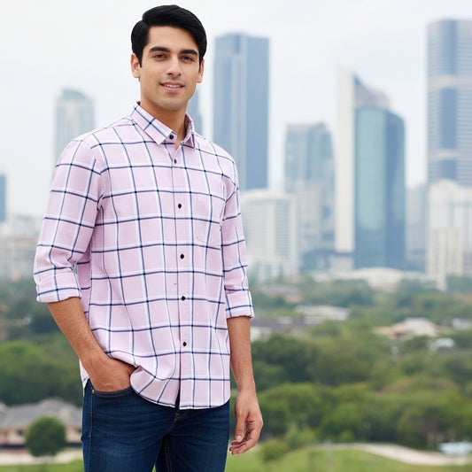Premium Classic Checked Cotton Shirt (Buy 1 Get 1 Free)