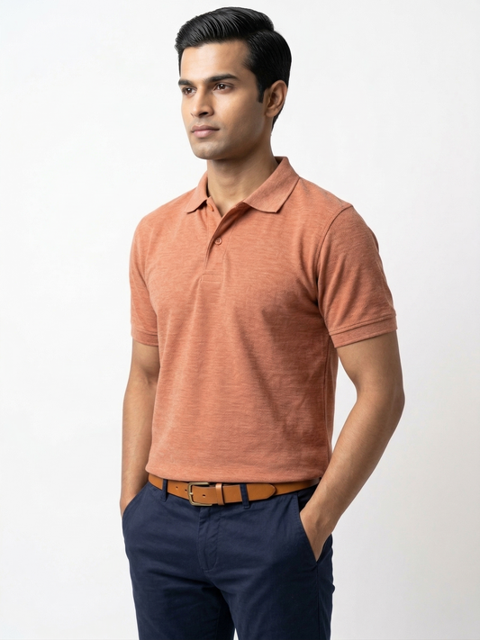 RUST ORANGE POLO T-SHIRT