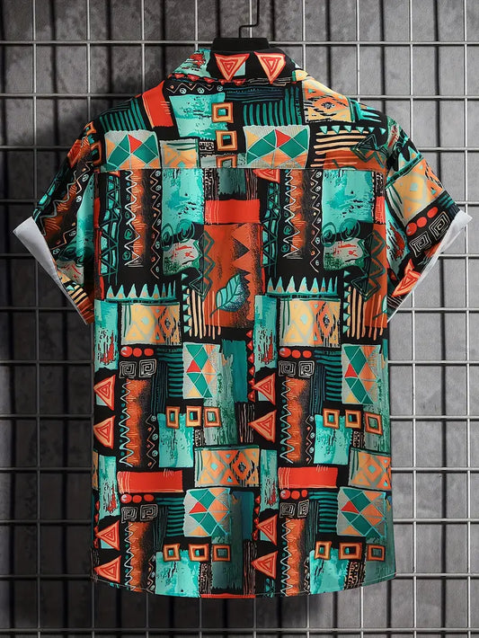 Geometric Figure Camp Shirt