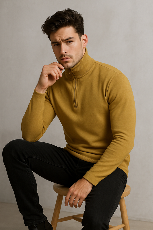 Men’s Premium Pullover Half-Zip High Neck Sweatshirt