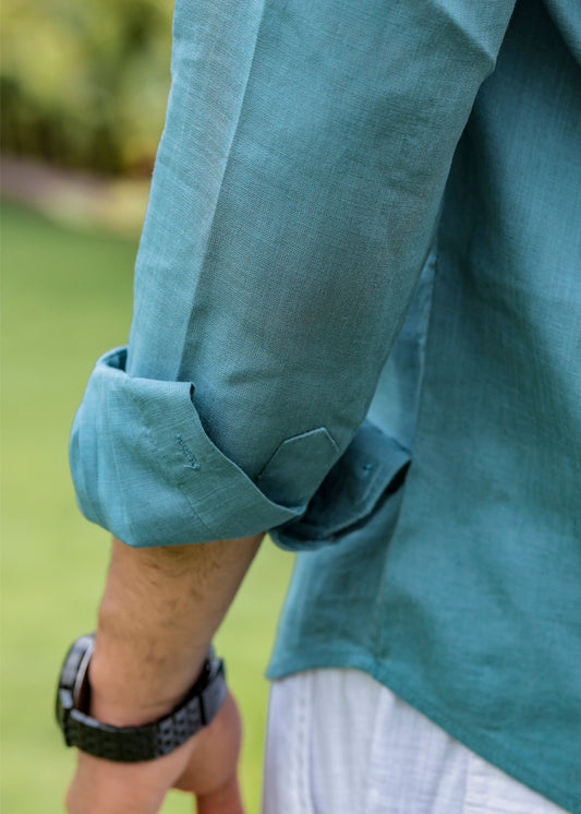 Teal Linen Shirt